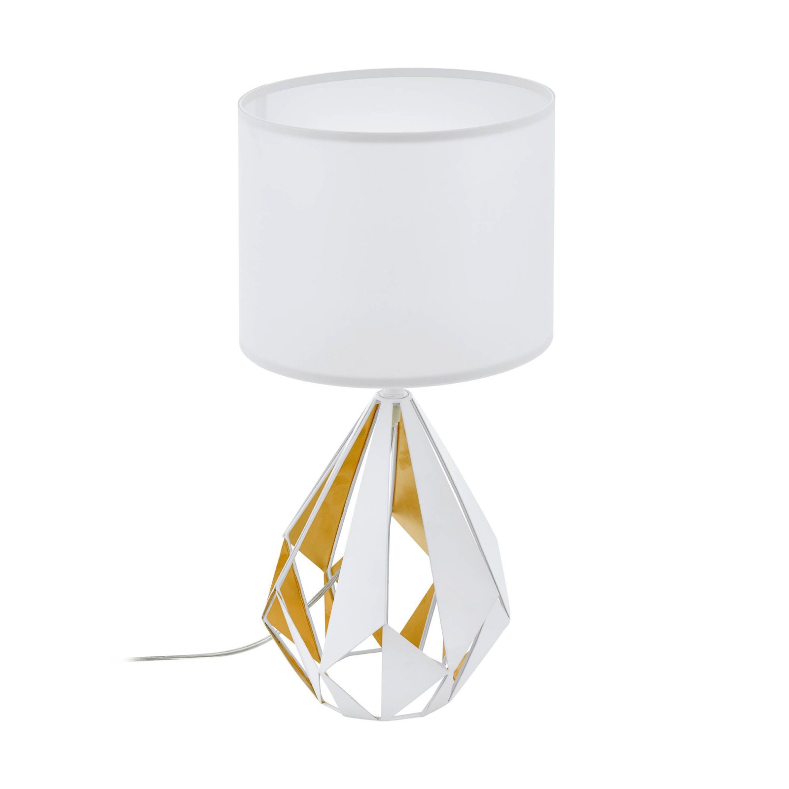 Bordlampe Carlton, hvid/honningguld