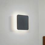 Lucande kinkiet LED Elrik, czarny, wysokość 22 cm, metalowy
