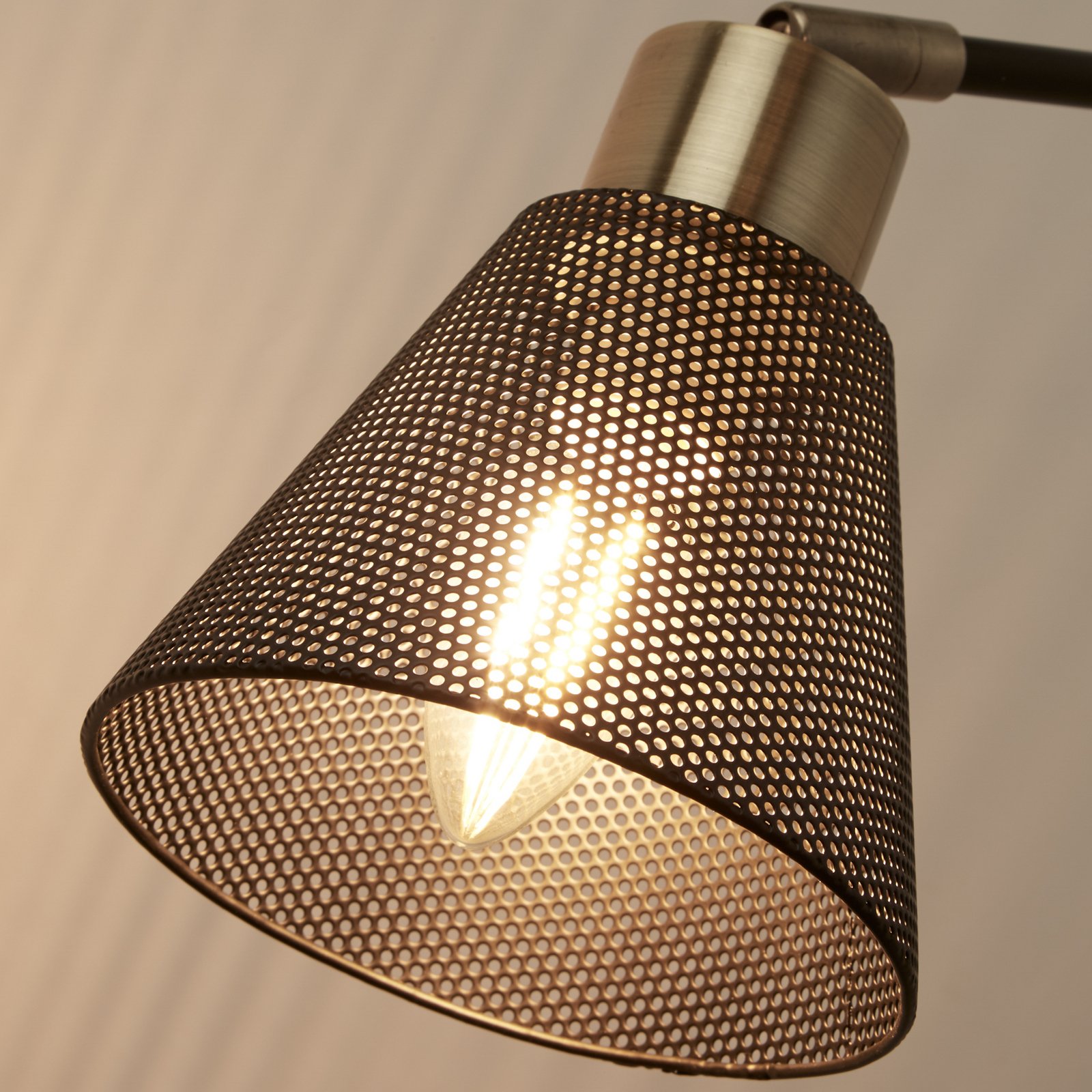 Sepanta wall light, black/brass, metal, height 21 cm, E14