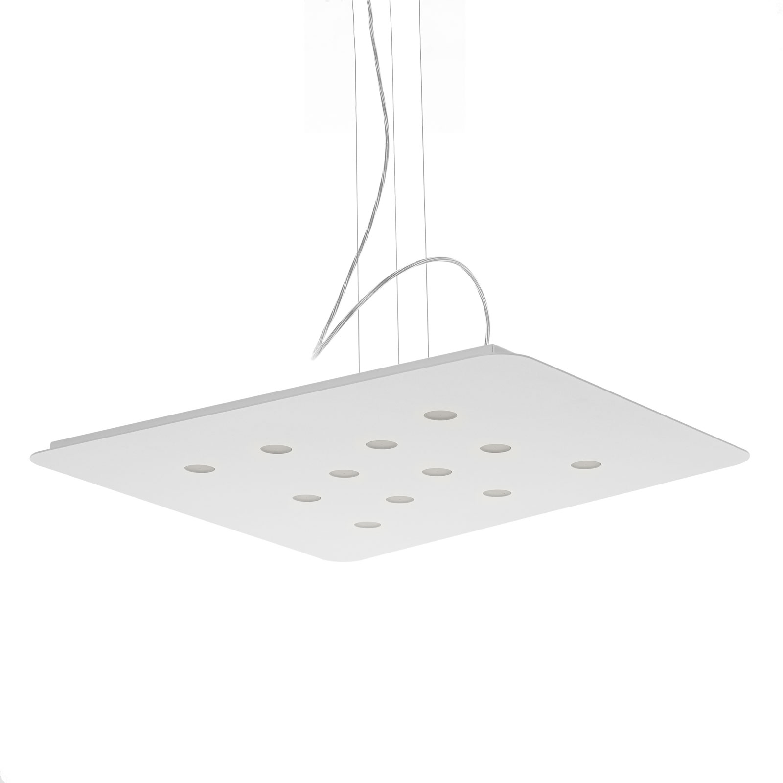 Moderne LED-Hängeleuchte Fuorisquadra, weiß