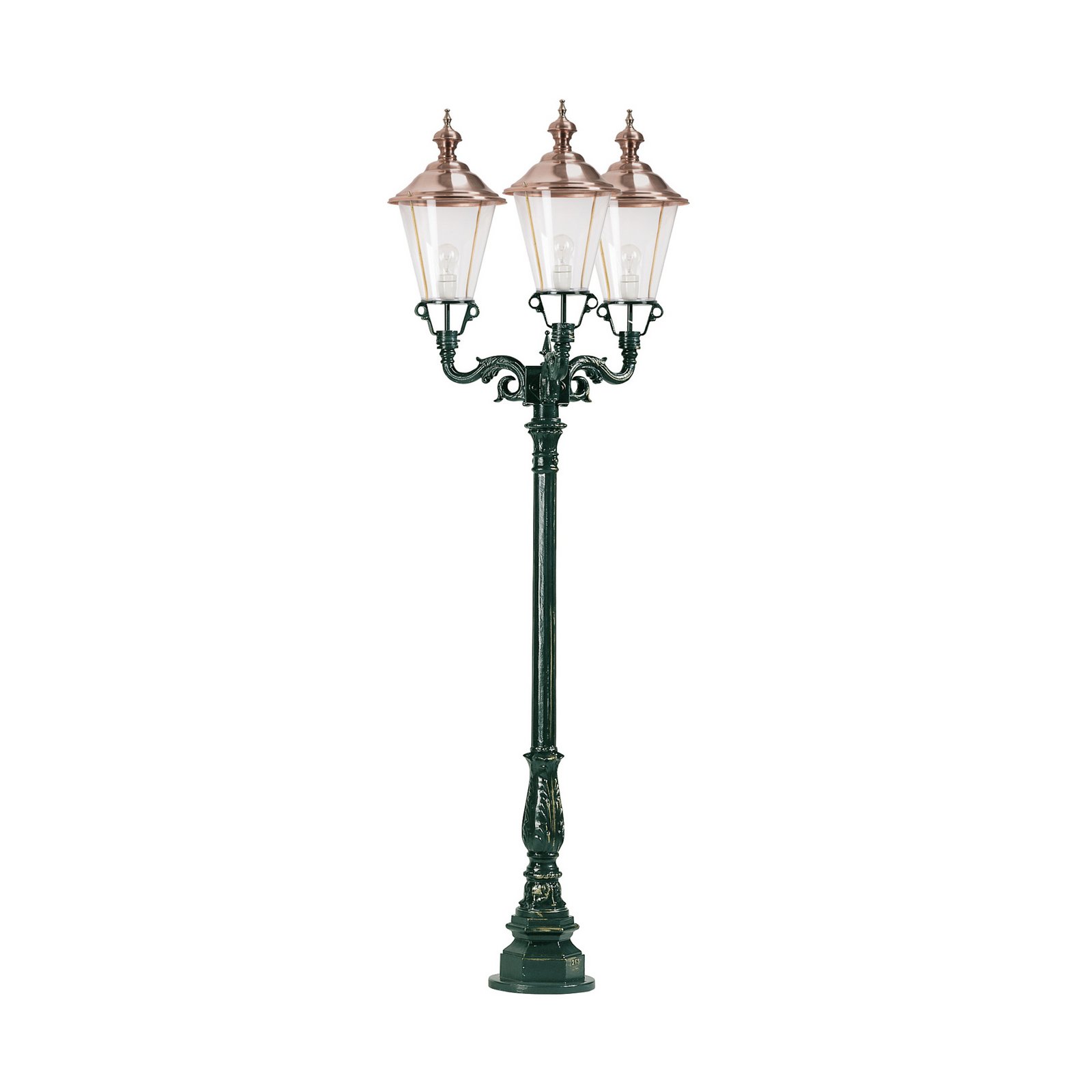 Grønn Parijs kandelaber med tre lys