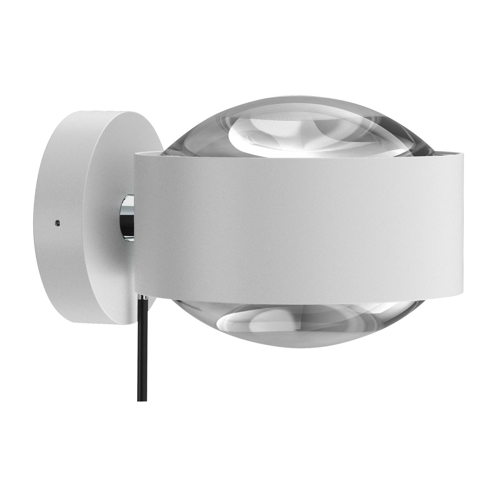 Top Light Puk Maxx Wall+ LED, lentilles transparentes, blanc mat/chromé