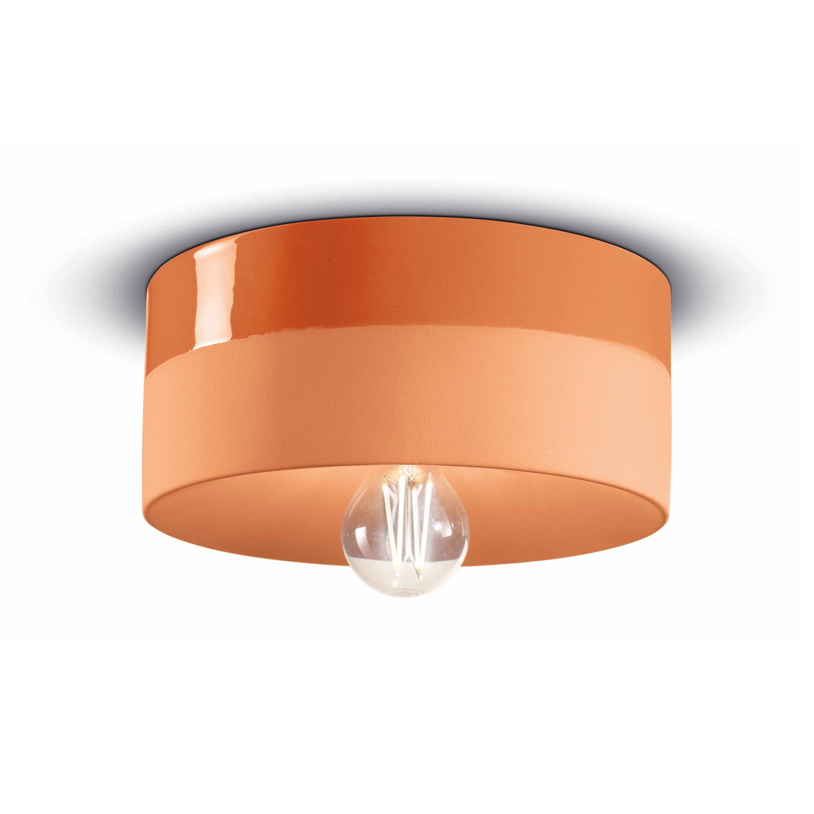 Lámpara de techo PI cerámica brillante/mate Ø 25cm naranja