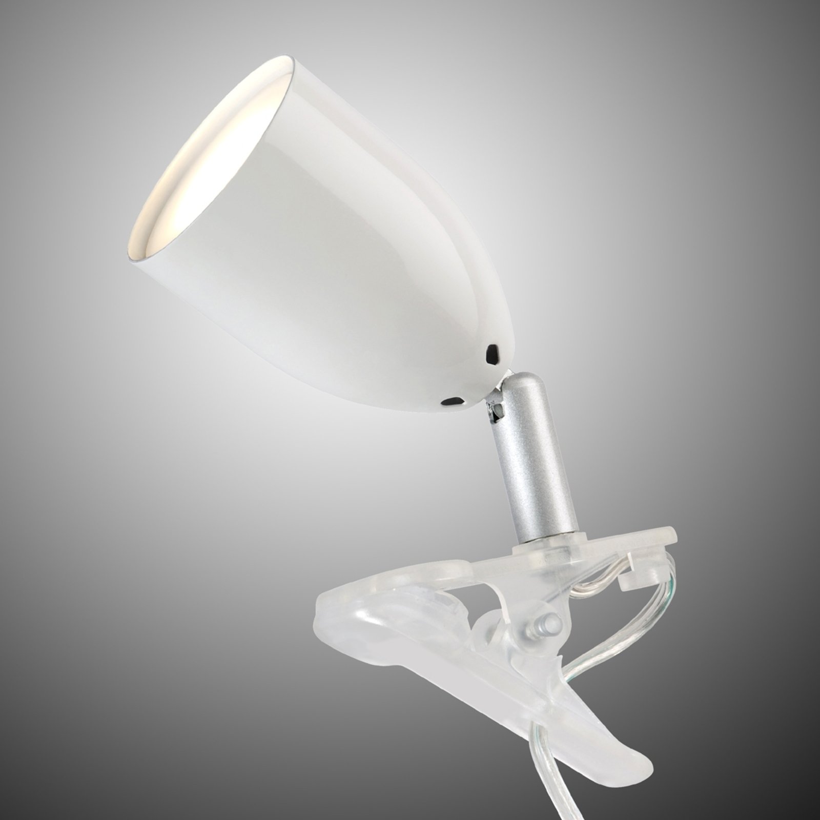 Modern LED clip-on light LEO in white