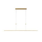 Quitani LED hanging light Tolu, length 179 cm, brass