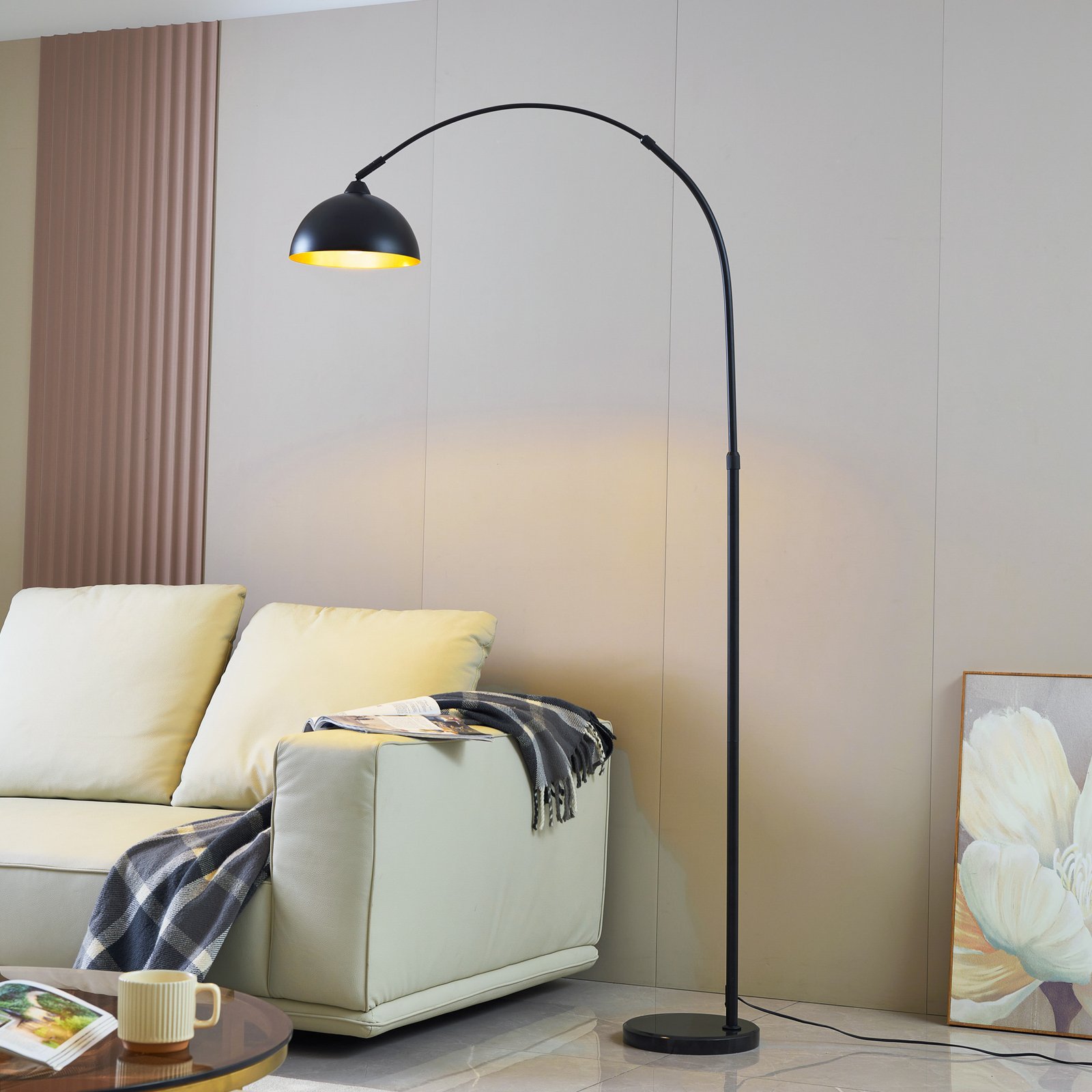Tonka Floor Lamp Black/Gold - Lindby