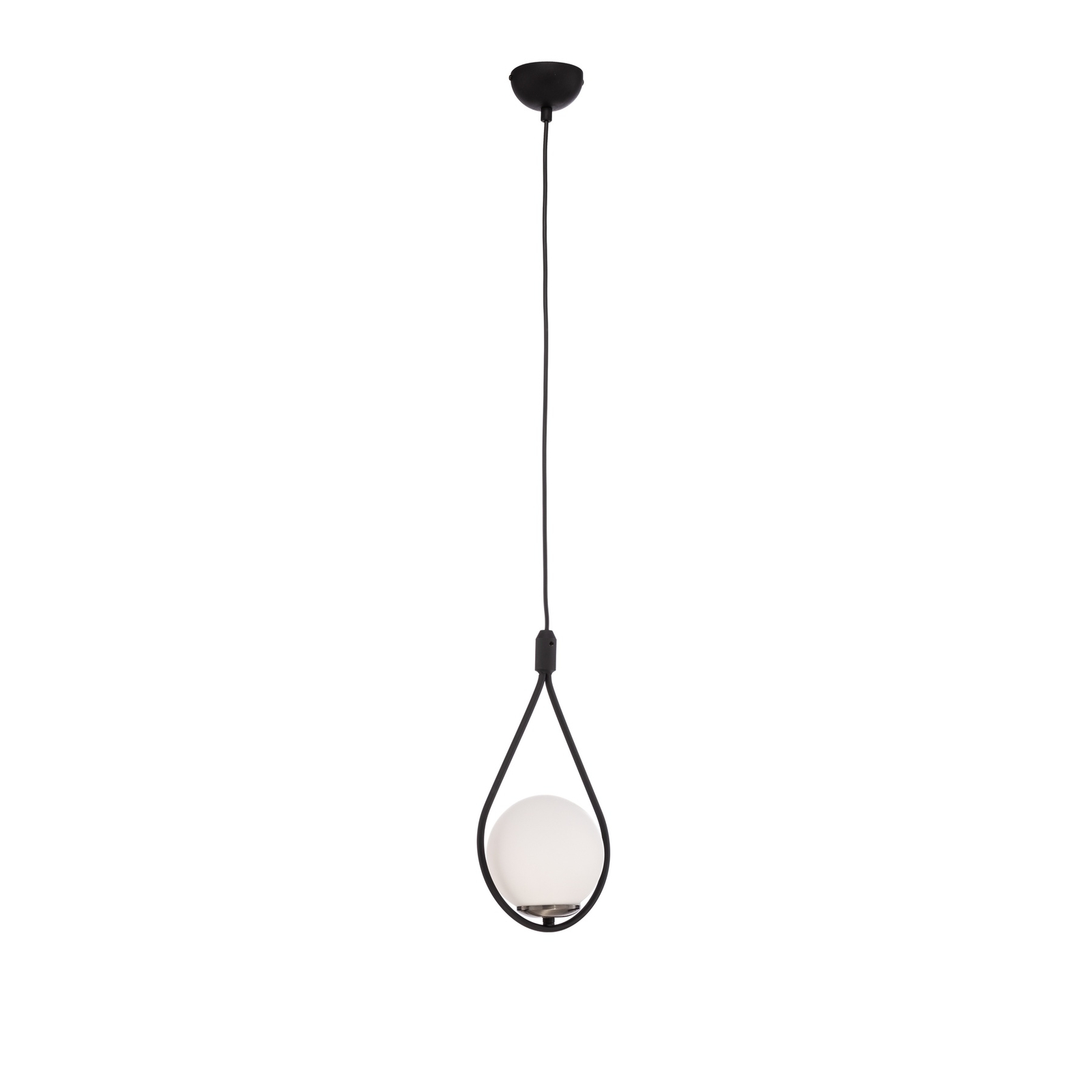 Hanglamp Mudoni MR-937 1-lamp zwart/opaalglas