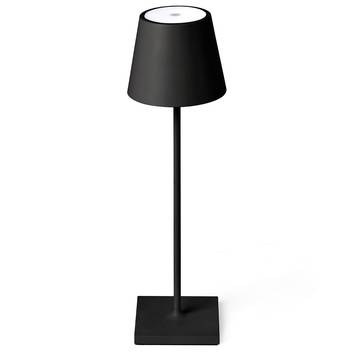 Toc LED table lamp, USB charger, IP54, black