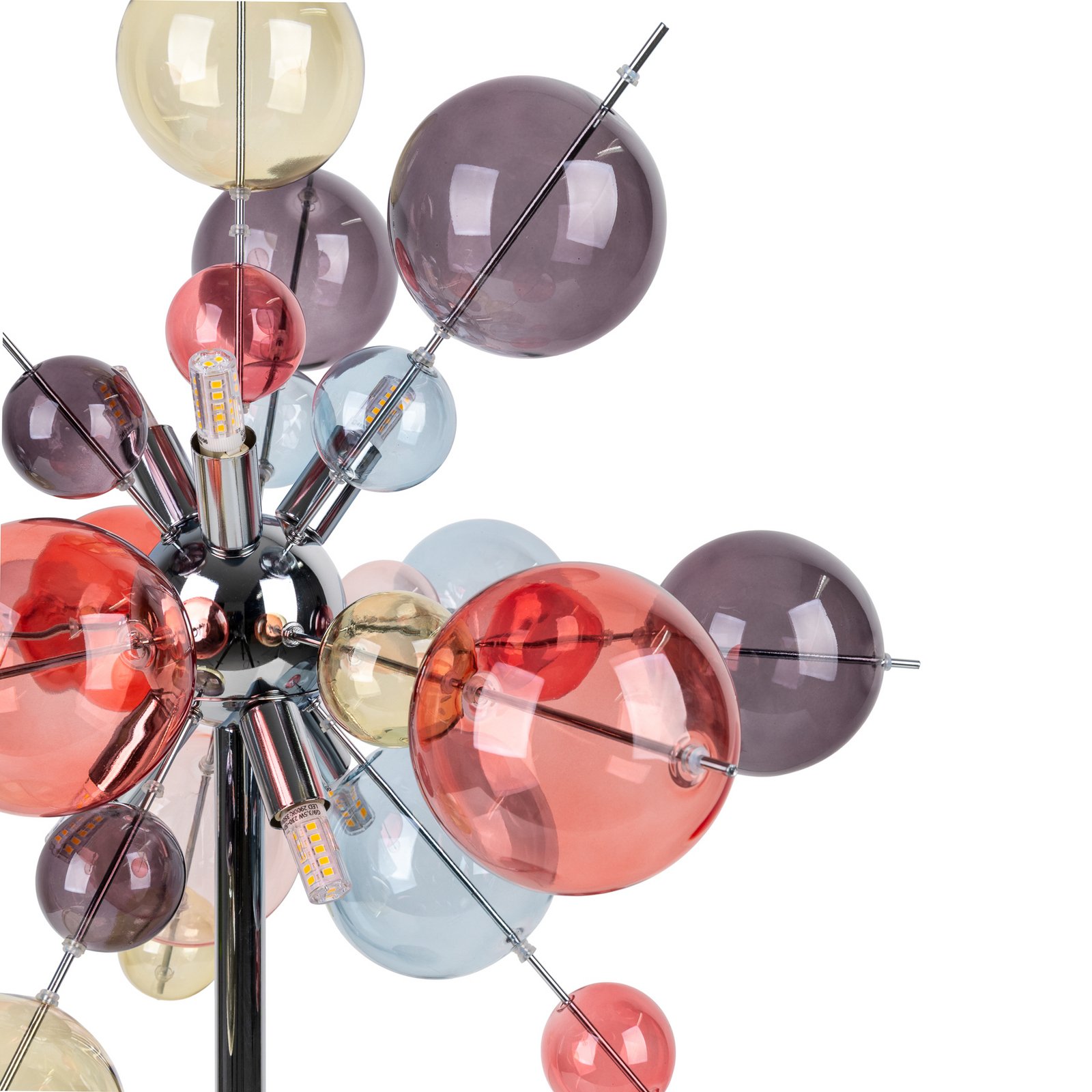 Candeeiro de mesa Explosion, vidro, cores pastel, cromado, G9