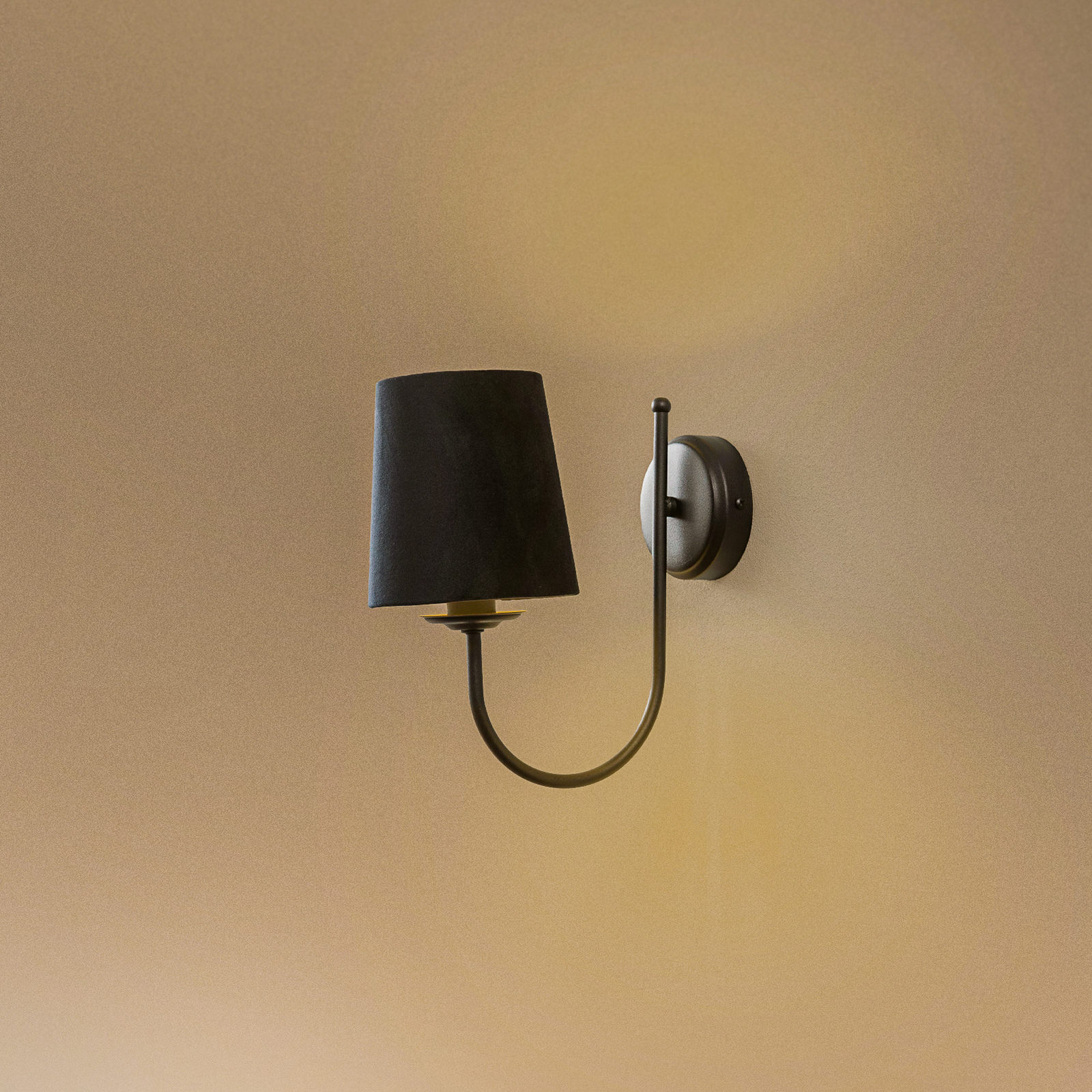 Vägglampa Bona, 1 lampa, svart