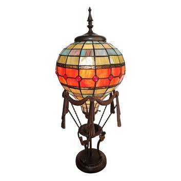6016 bordlampe, varmluftsballong, Tiffany-stil