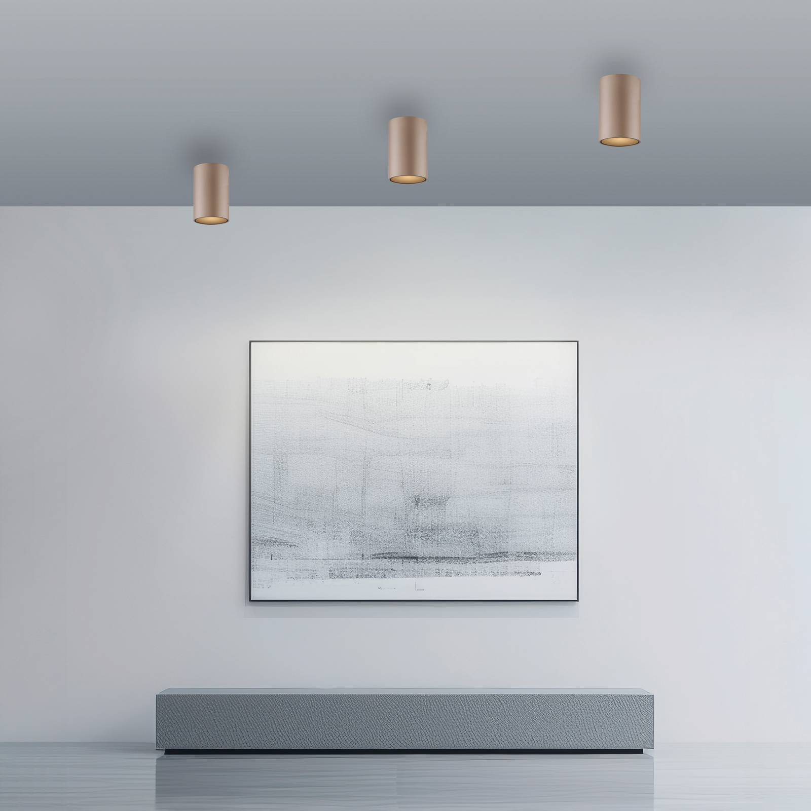 PURE lampa sufitowa LED do łazienki Point, kolor brązowy, Ø 6 cm, IP44