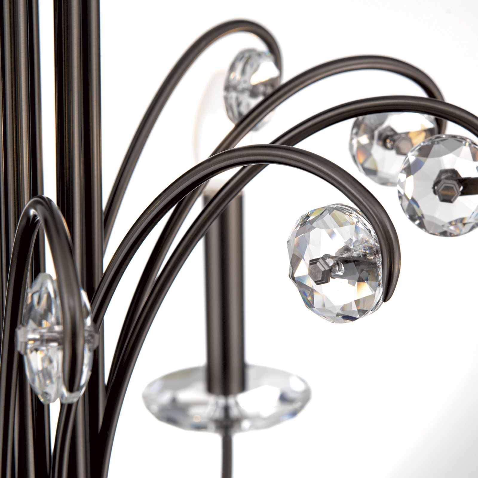 Lustre Ariane, nickel, Ø 92 cm, cristal, 10 lampes