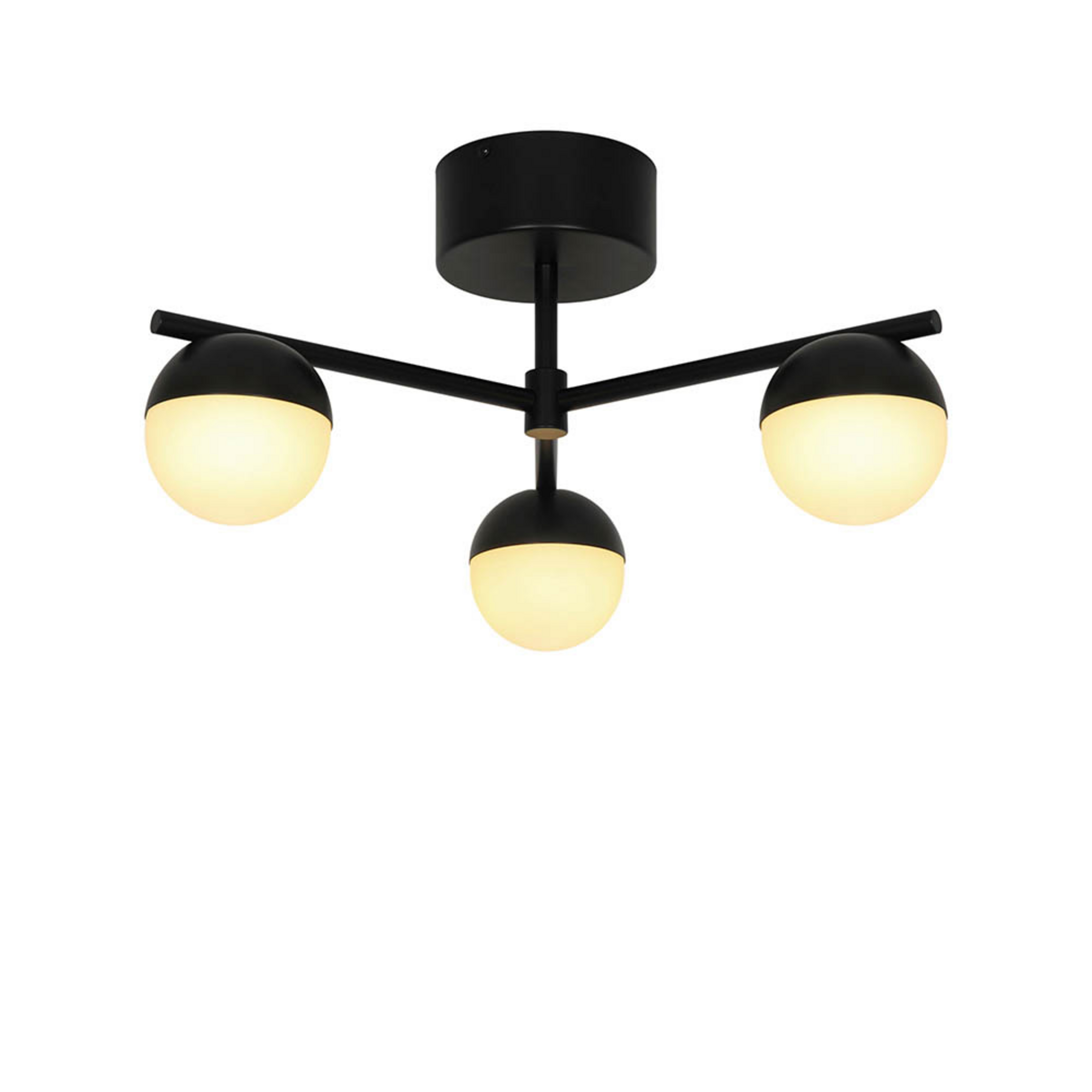 Deckenleuchte Contina, schwarz, Ø 48 cm, Metall/Gas