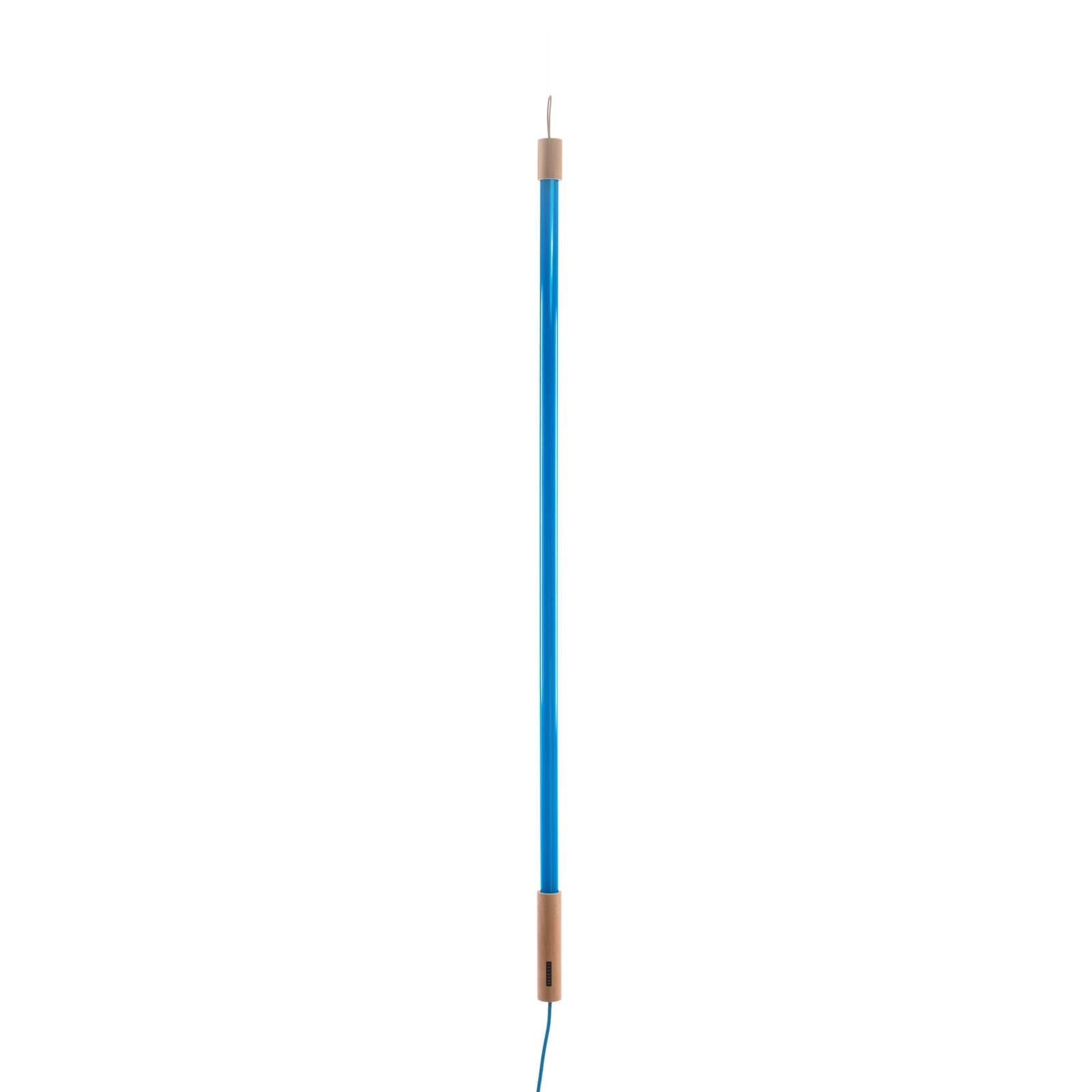 SELETTI LED-Leuchte Linea, blau, Holzdetails, universal