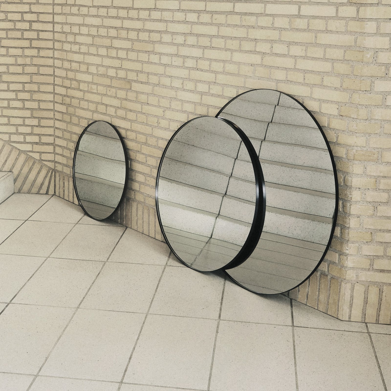 AYTM Circum mirror, clear / black, Ø 50 cm, glass, MDF wood