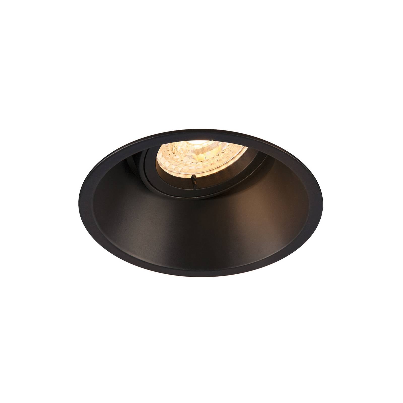 SLV Einbaulampe Horn, QPAR51, schwarz, Aluminium, Ø 10,5 cm