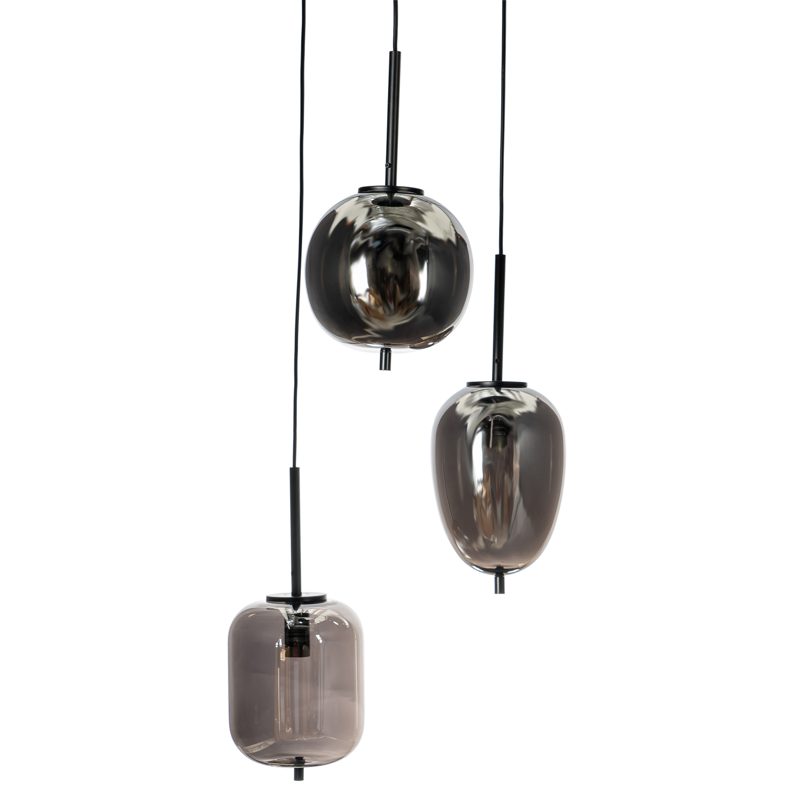 Lindby Gileos smoked glass pendant, 3-bulb