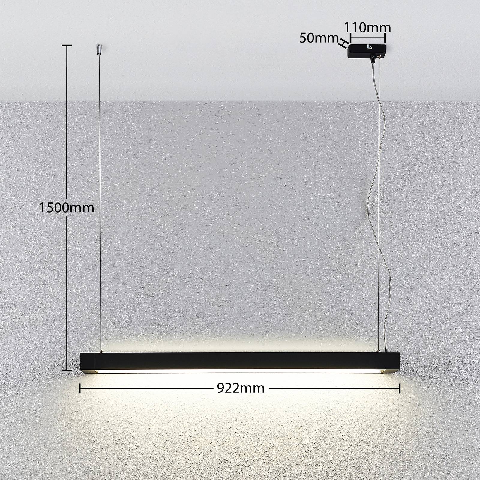 Arcchio Cuna lampa wisząca LED czarna kątowa 92cm