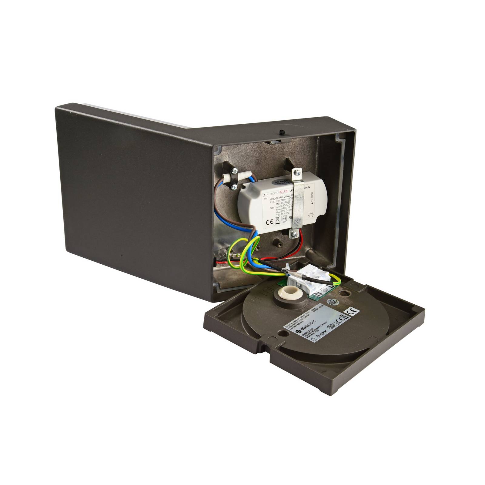 Kinkiet zewnętrzny LED Tucanae, szary, wysokość 22 cm, IP65, metal