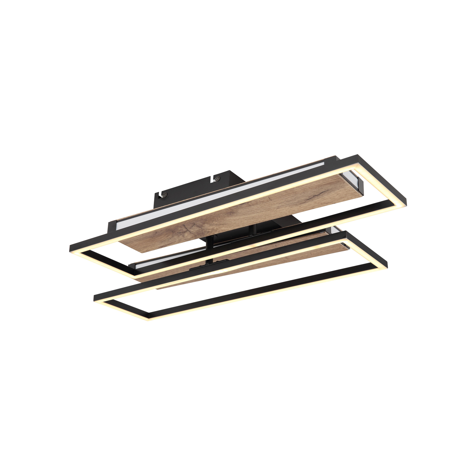 Φωτιστικό οροφής Colli LED, πλάτος 52 cm, σκούρο ξύλο, ξύλο