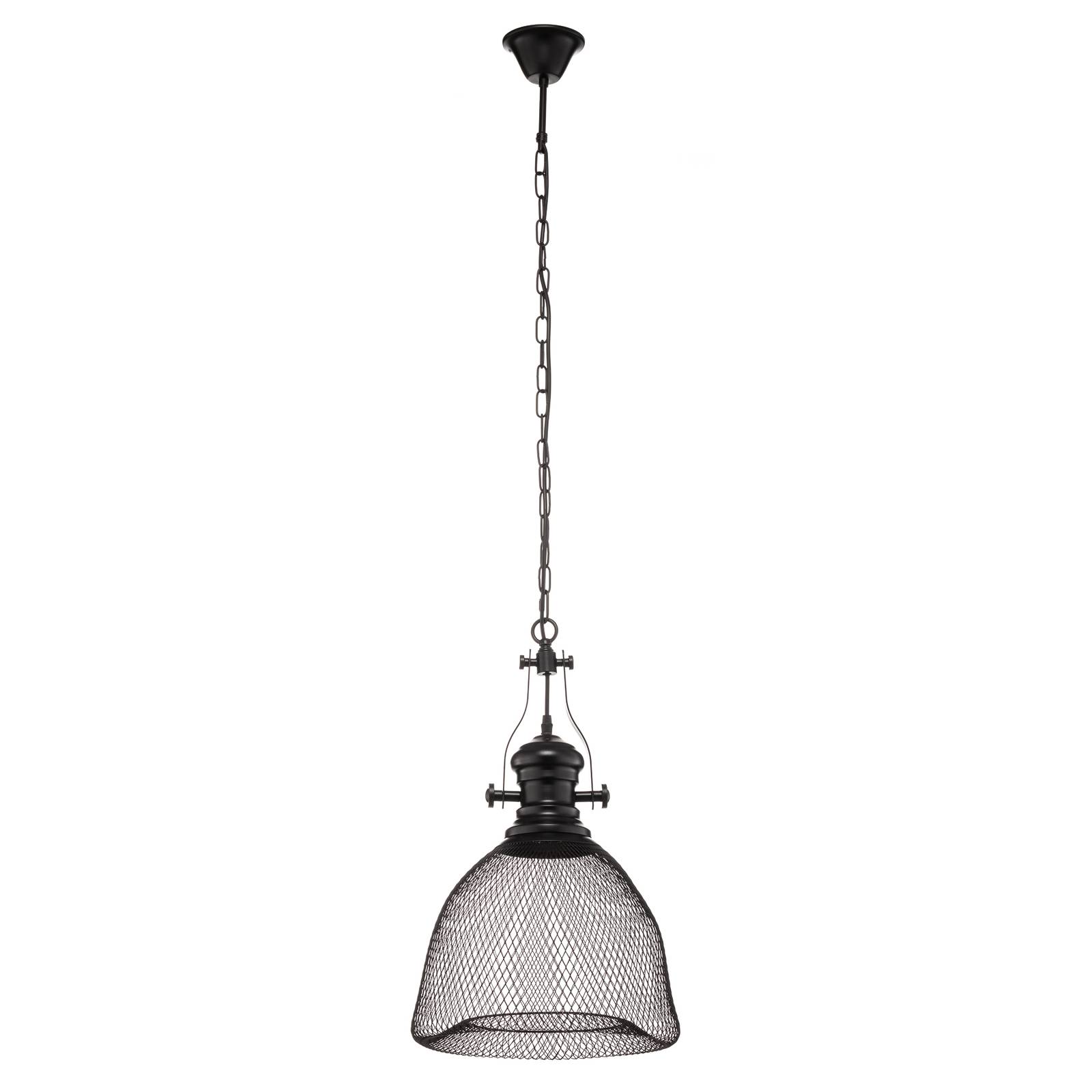 Suspension Grammy noir avec abat-jour cage