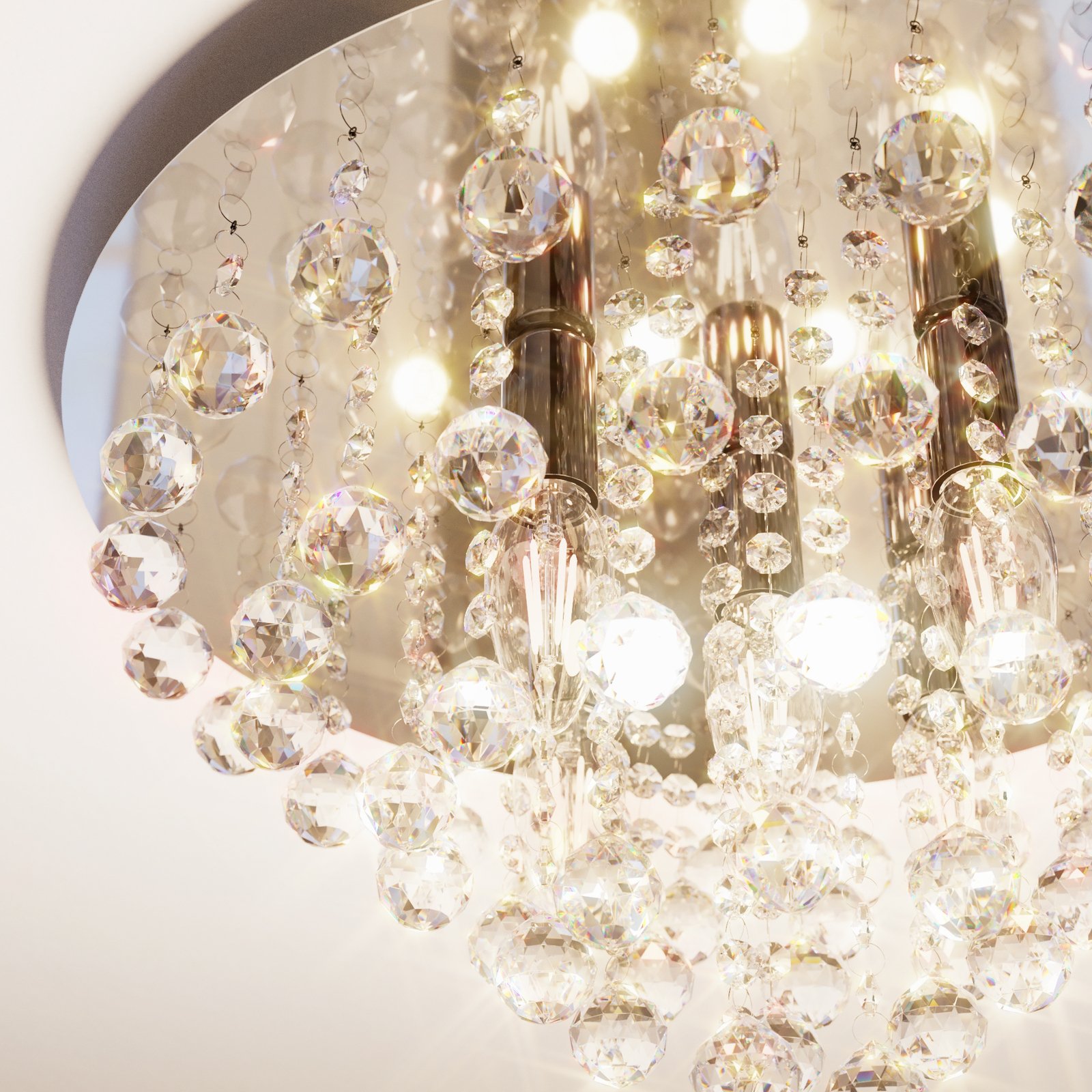 Annica Round Plafond Chrome/Clear - Lindby