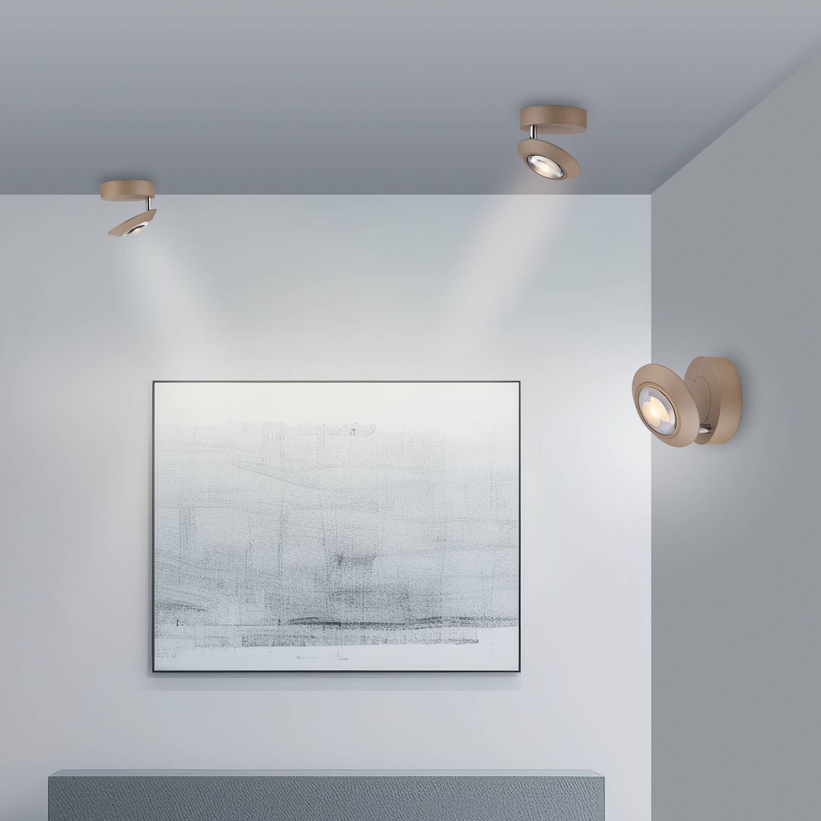 Lampa sufitowa LED PURE Oculis w kolorze brązowym, Ø 15 cm Żelazo/szkło
