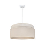 Milano hänglampa, ecru/beige, Ø45 cm, textil, E27 – Duolla