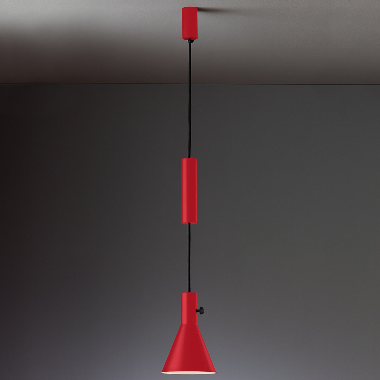 State-of-the-art LED pendant light Eleu in red