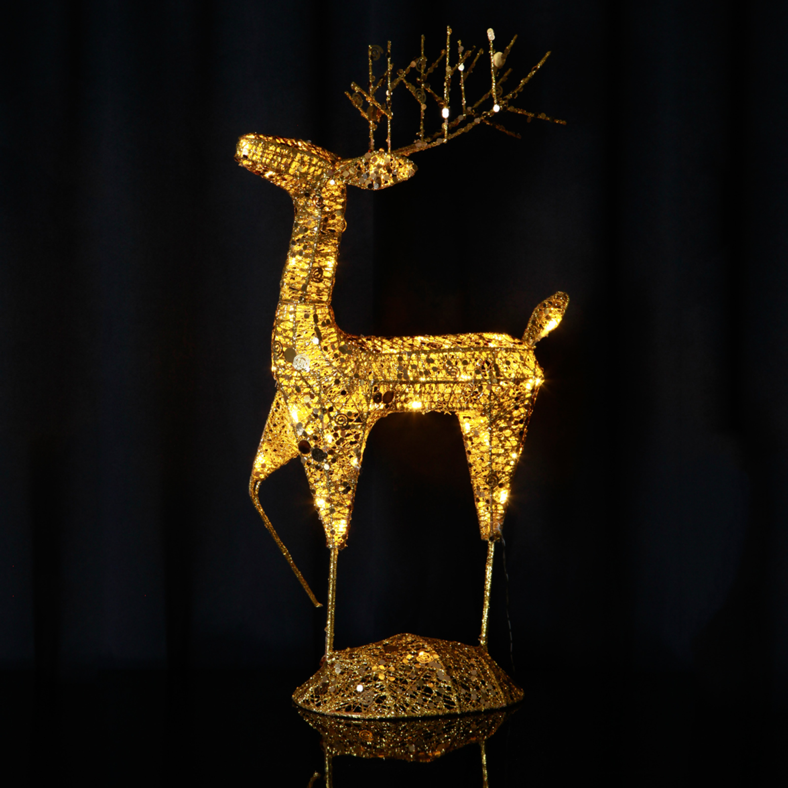 Best Season 68 cm h?yt reinsdyr Ipp44 st?ende gull - Messing / gull