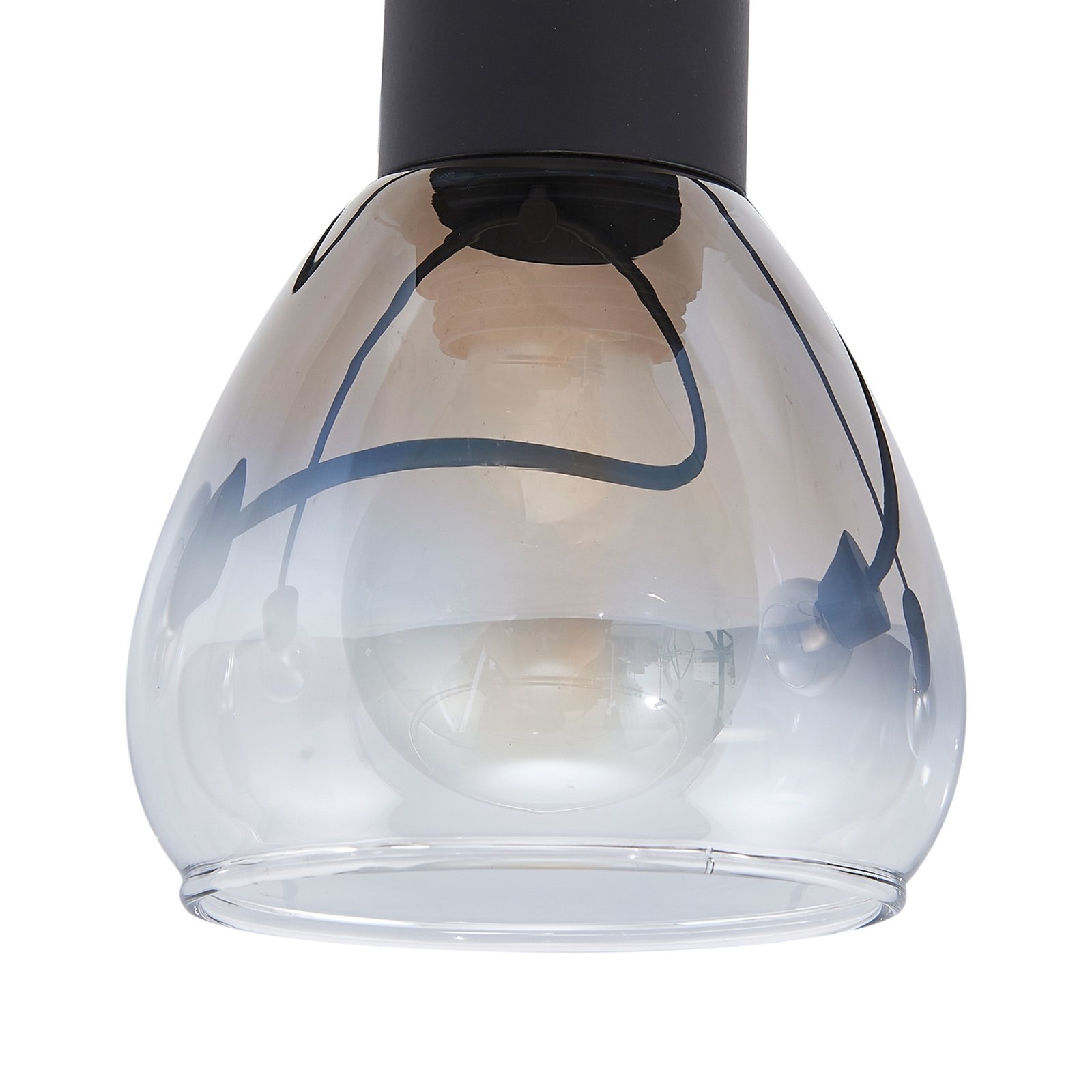 Lindby Pendura ceiling light, 5-bulb, black, glass