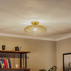 Plafón Lindby Thorian, Ø 40 cm, dorado, hierro