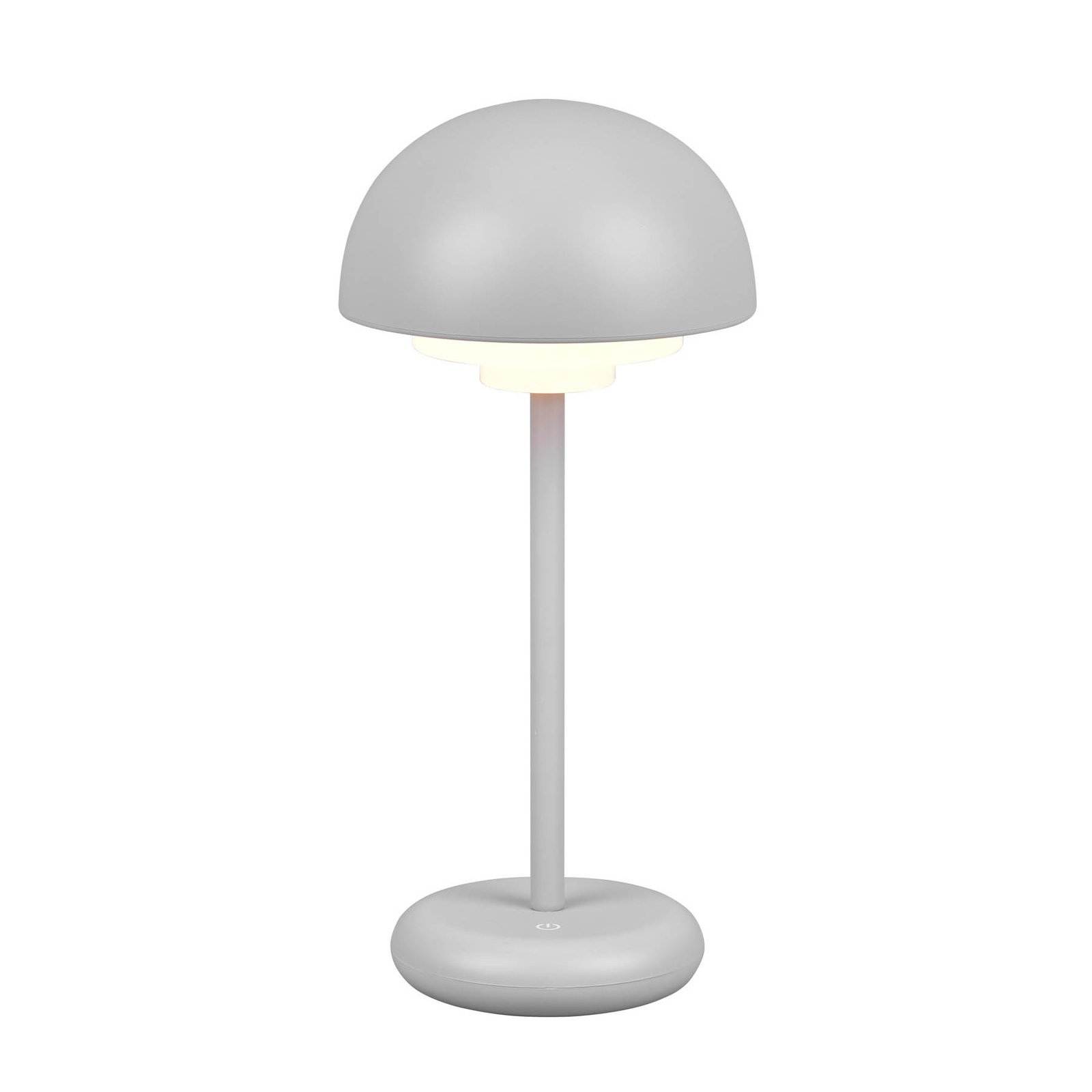 LED-bordlampe Elliot, IP44, batteri, touchdim, grå