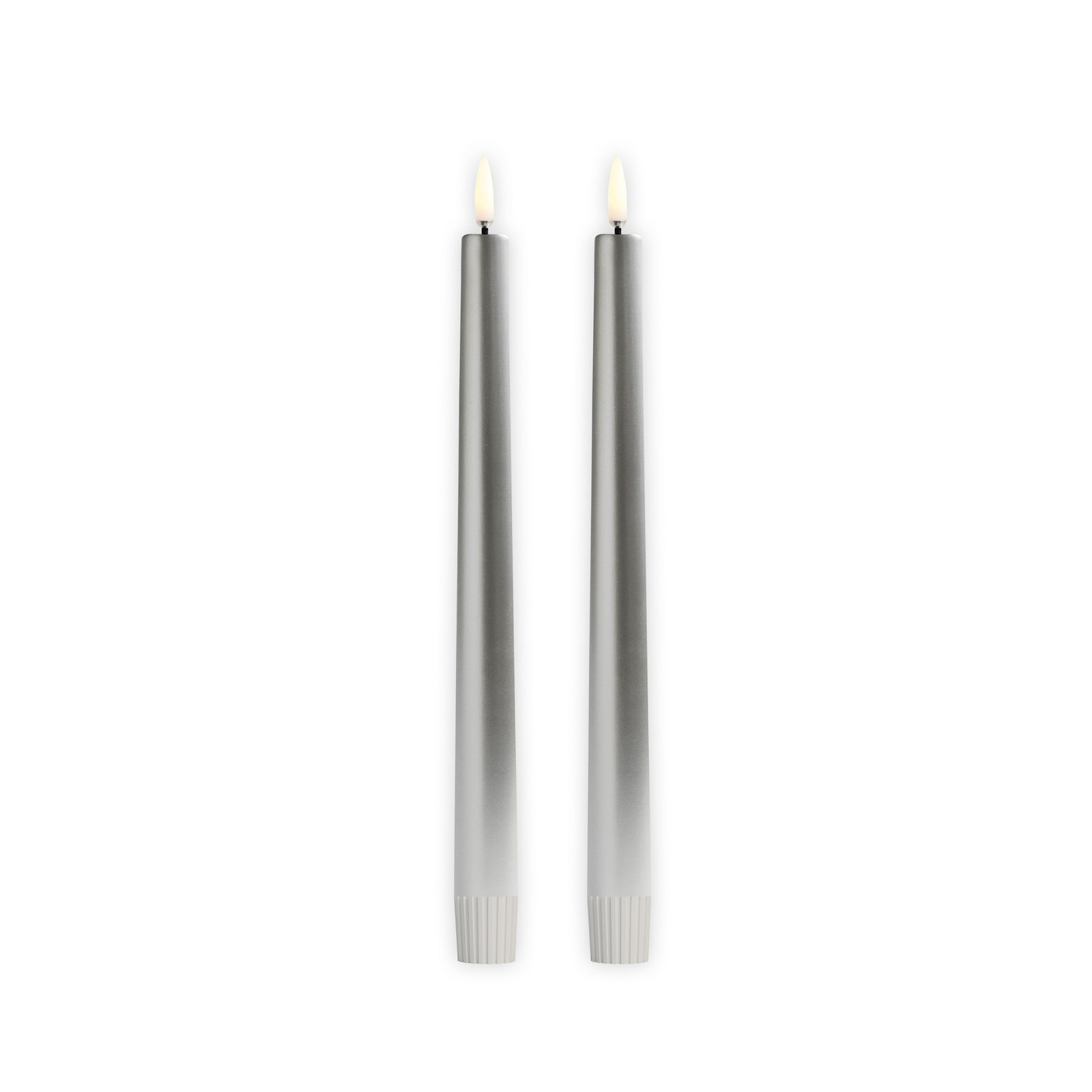 Świeca LED stożkowa, srebrna, wys. 25 cm, zestaw 2 szt. – Uyuni Lightning Świeca LED stożkowa, srebrna, wys. 25 cm, zestaw 2 szt. – Uyuni Lightning