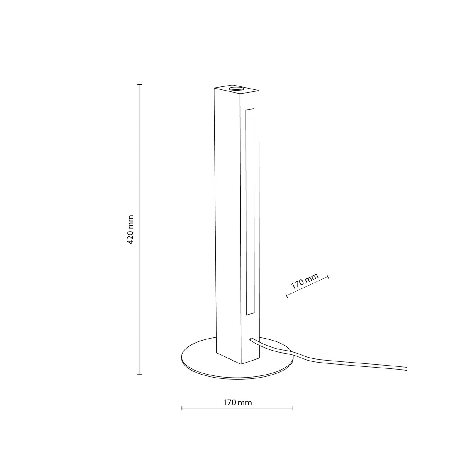 LED wooden table lamp Teo, beech, 42 cm, touch dimmer