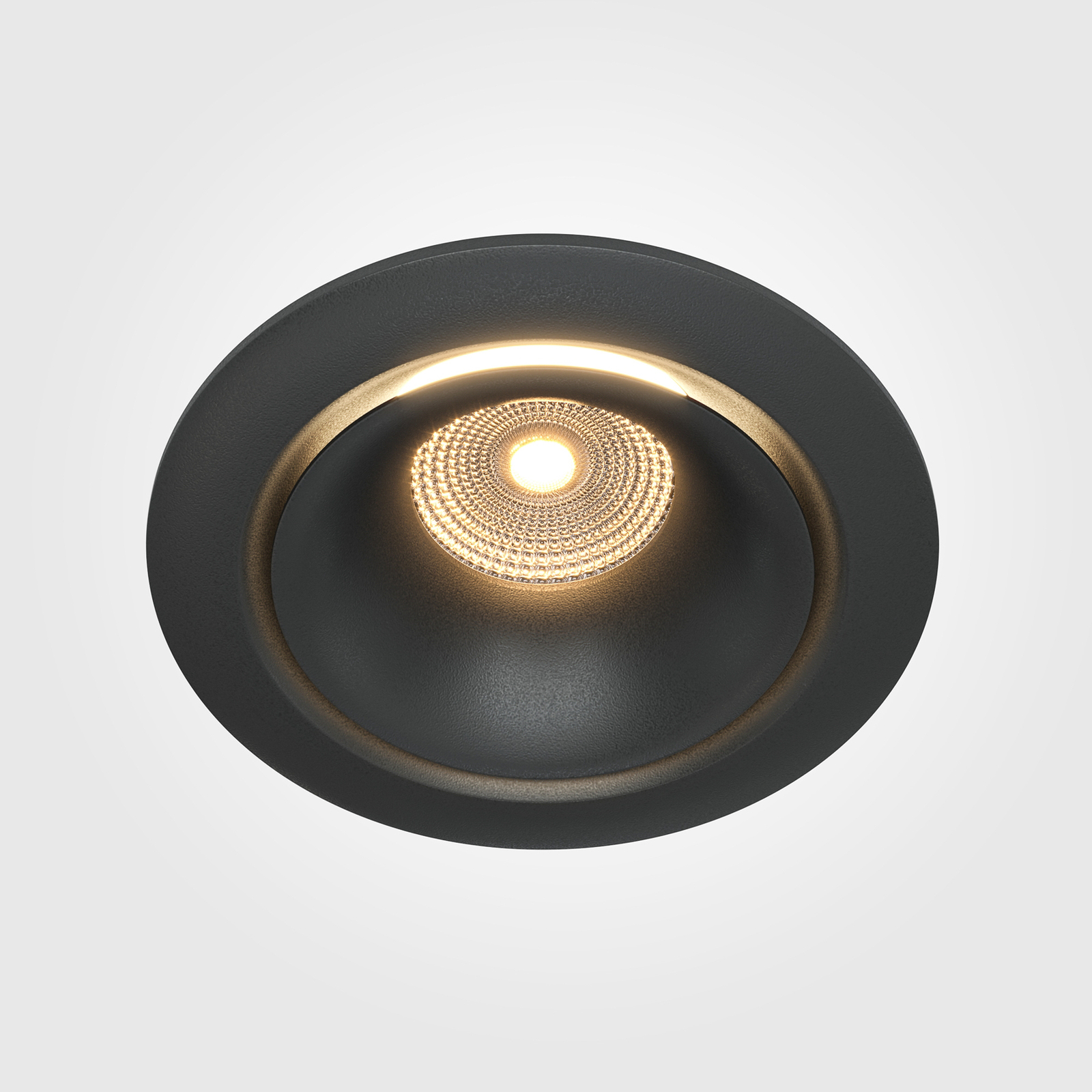 Maytoni Yin LED inbouwlamp, IP20, 3000K, triac, zwart