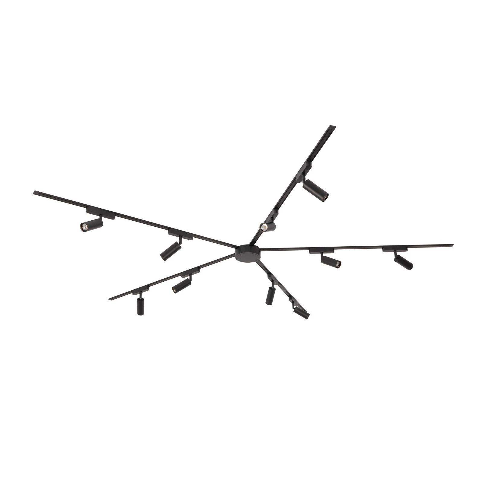 48V Lumaro track lighting system, spots, 10-bulb, black, Ø 4cm