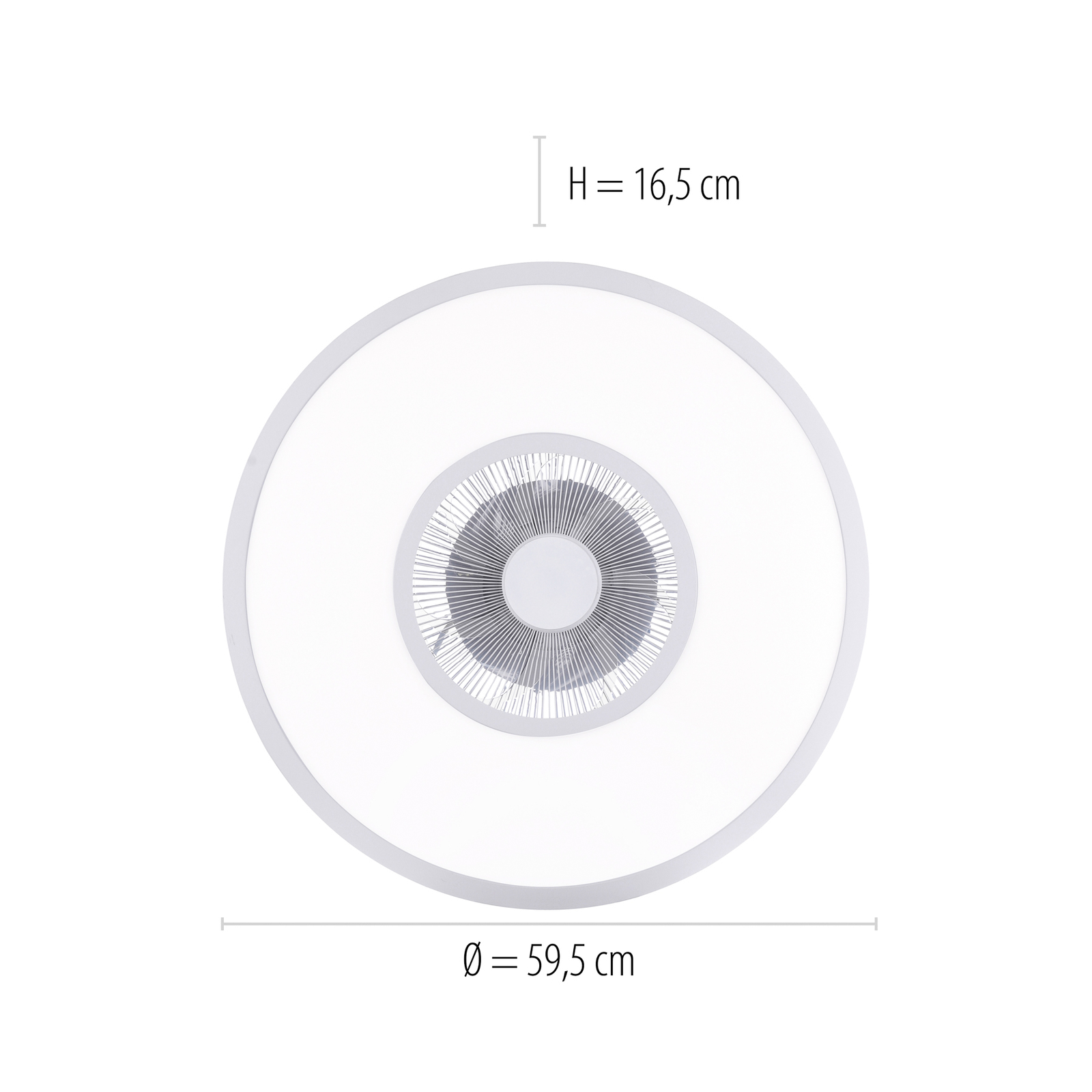 LED kattotuuletin Flat-Air, CCT, valkoinen, Ø 59.5cm