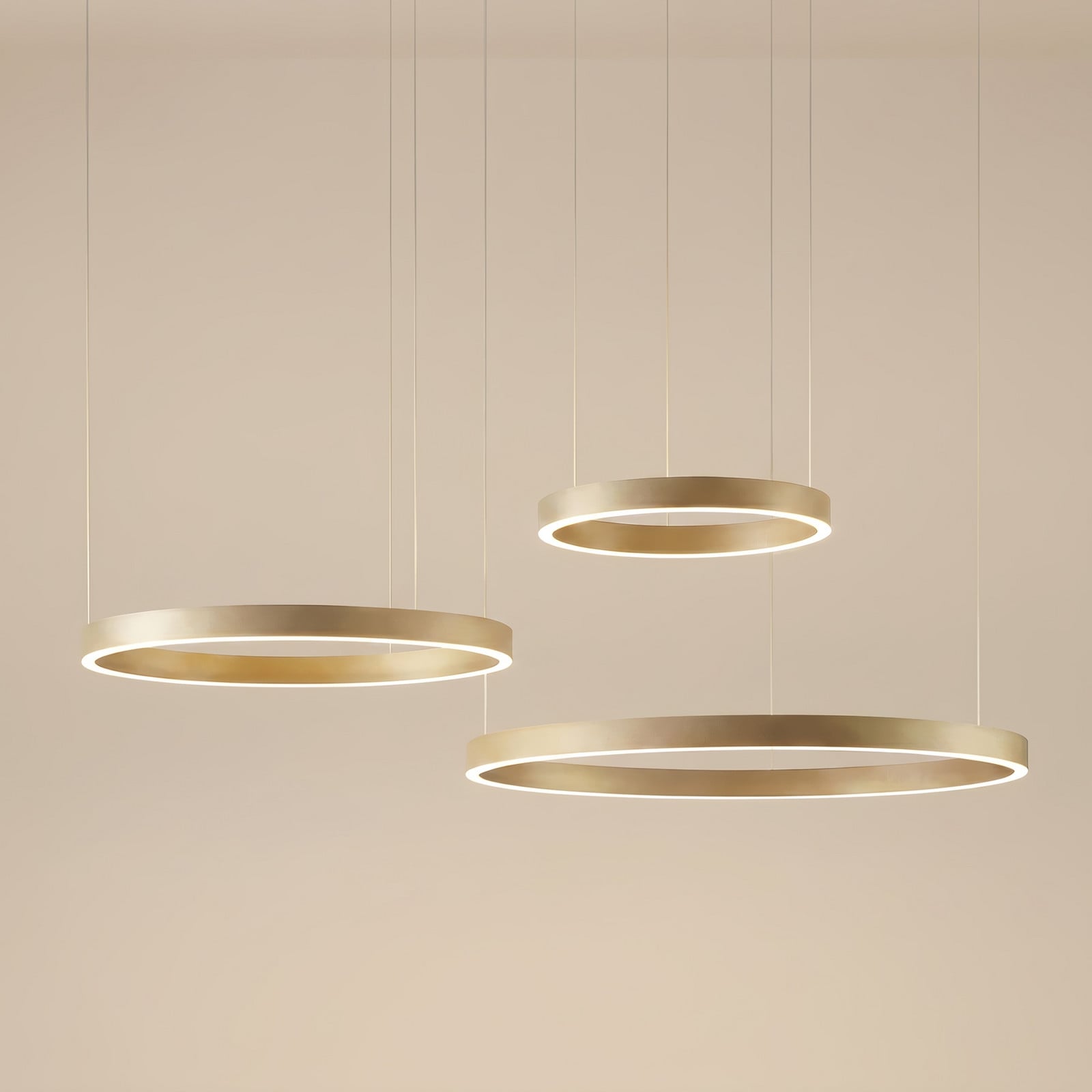 Lampă suspendată LED Quitani Aureon auriu Ø 80 cm dimabilă CCT - Camera de zi / sufragerie - Modern - auriu alb - Aluminiu
