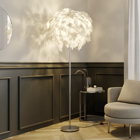 Stehlampe Maple mit Blattdekor