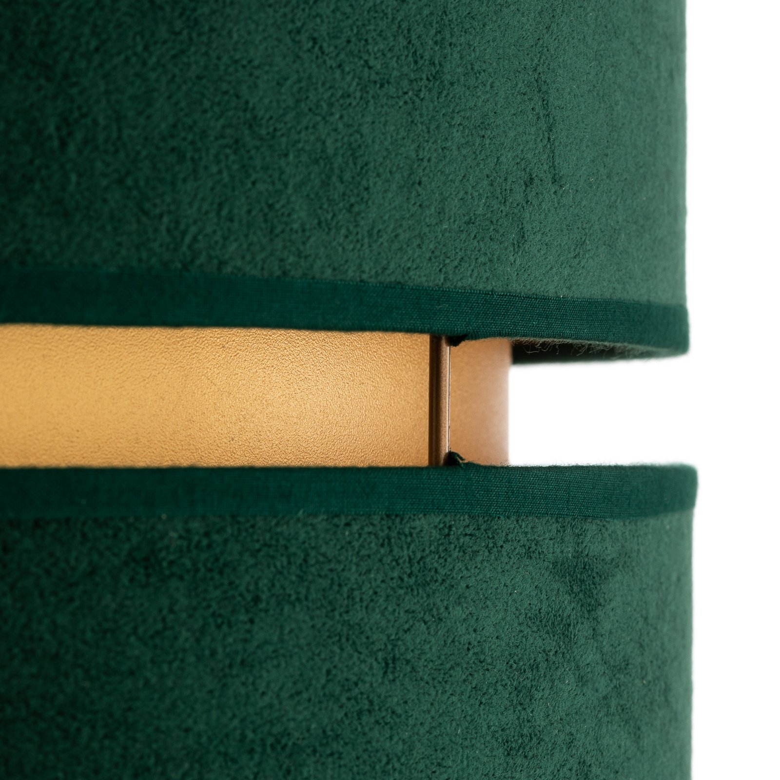 Euluna Duo taklampa av textil, grön/guld, Ø45cm