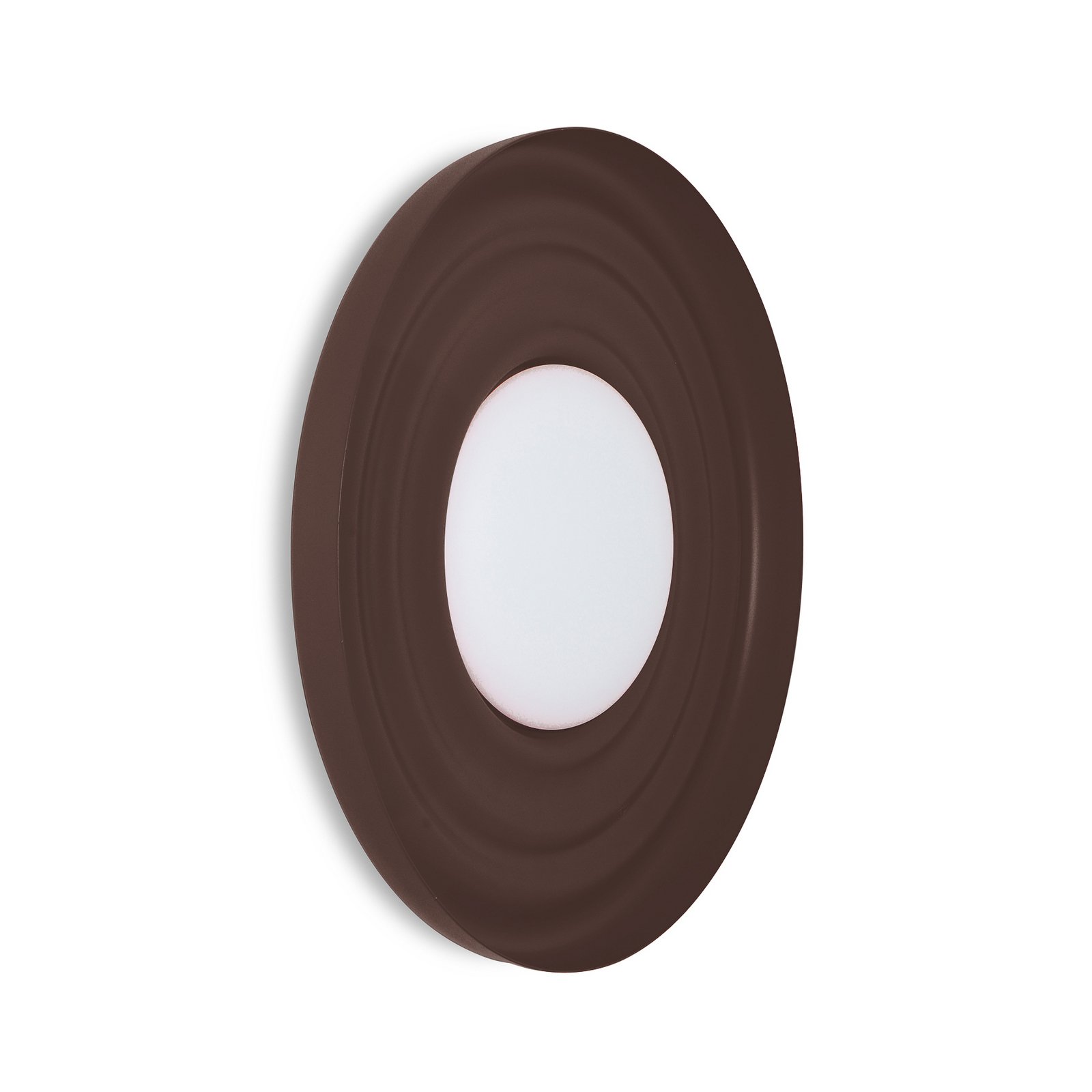 Lindby LED wall light Waves, metal, brown, round, Ø 43 cm