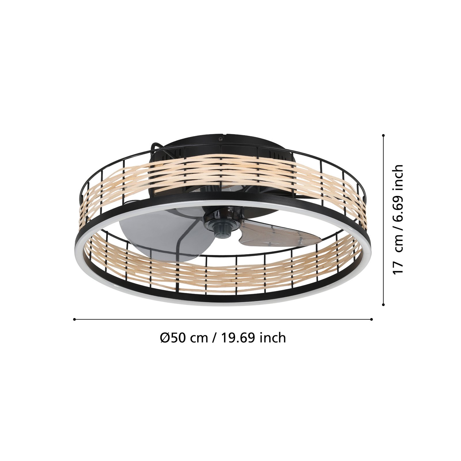 EGLO Frana LED таванна лампа с вентилатор