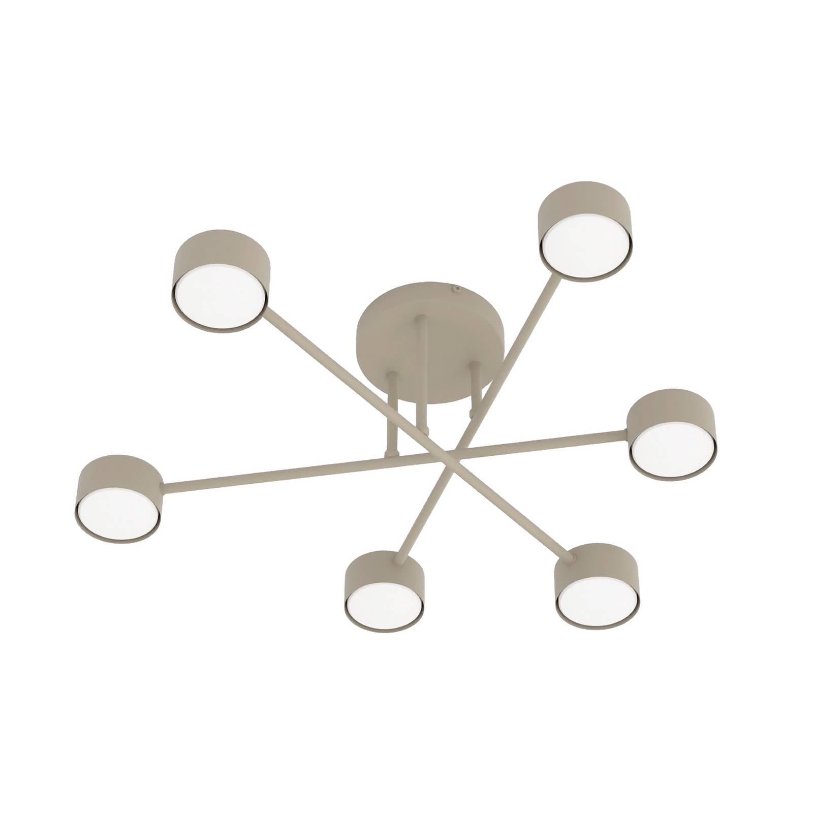 Deckenleuchte HALO, beige, Ø 60 cm, 6-flg., Metall, GX53