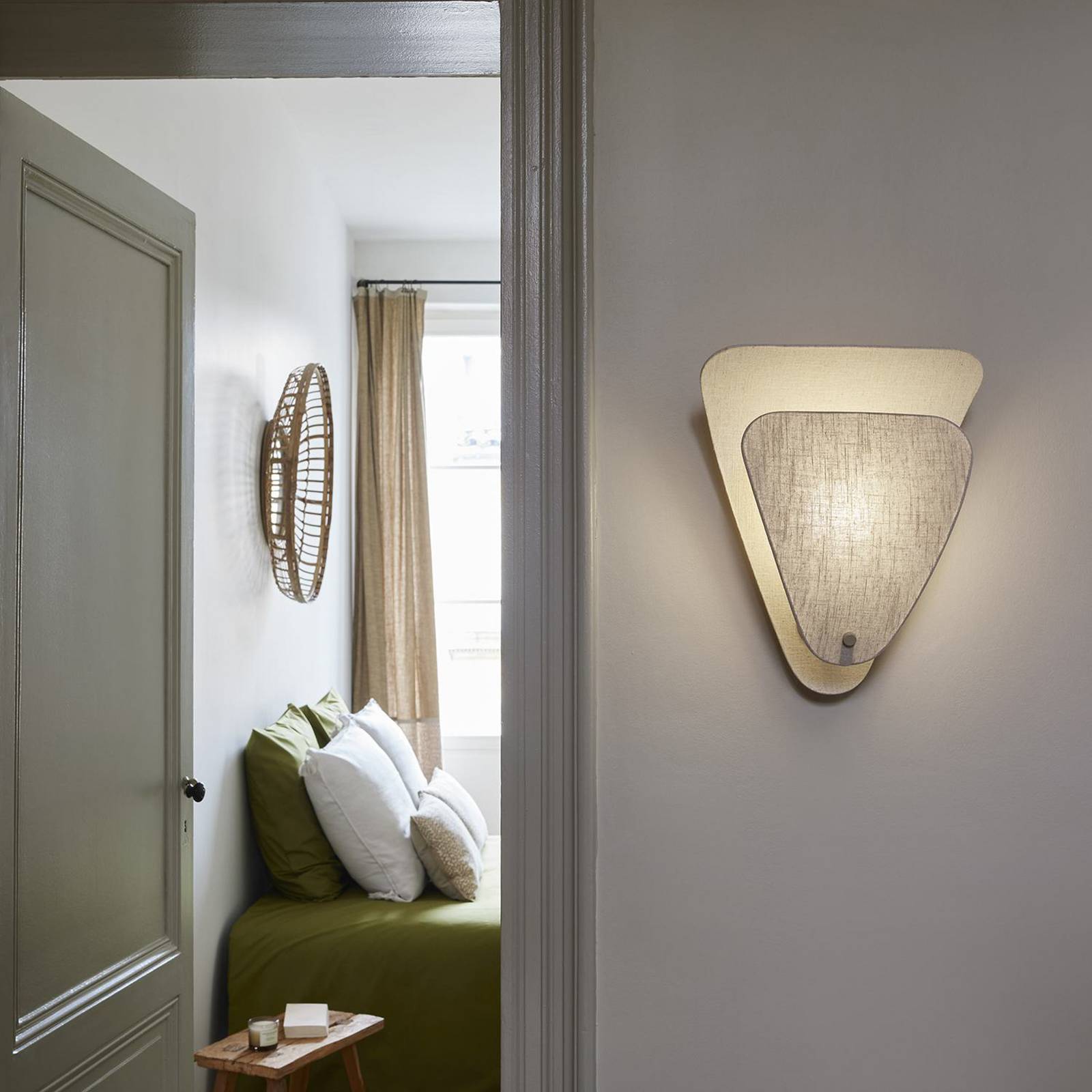 MARKET SET Wandlampe Coquillage, cremefarben, 33 cm, Leinen günstig online kaufen