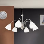 Charmante hanglamp KINGA, 6-lichts - nikkel