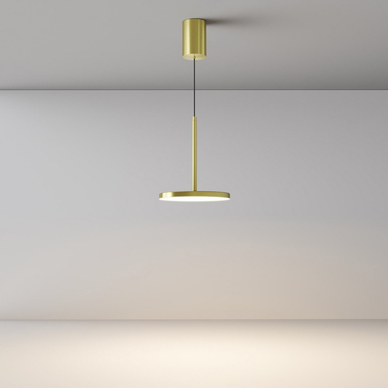 Candeeiro suspenso LED Maytoni Plato, latão, Ø 18,5cm, alumínio