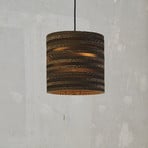OSRAM hanging light CYLINDER, 1-bulb, brown, Ø 25 cm, corrugated cardboard