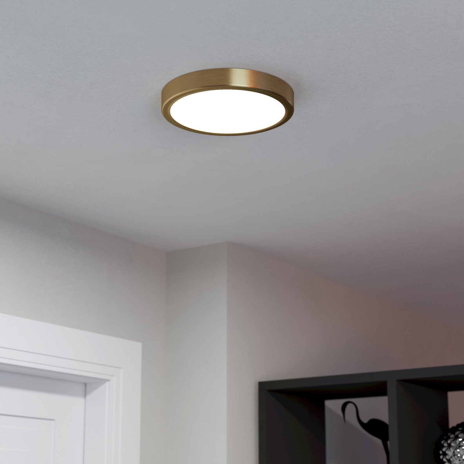 EGLO Panou LED de suprafață Fueva 5 IP20 830 alamă Ø21cm - Camera de zi / sufragerie - modern - alamă periat alb satinat - Metal